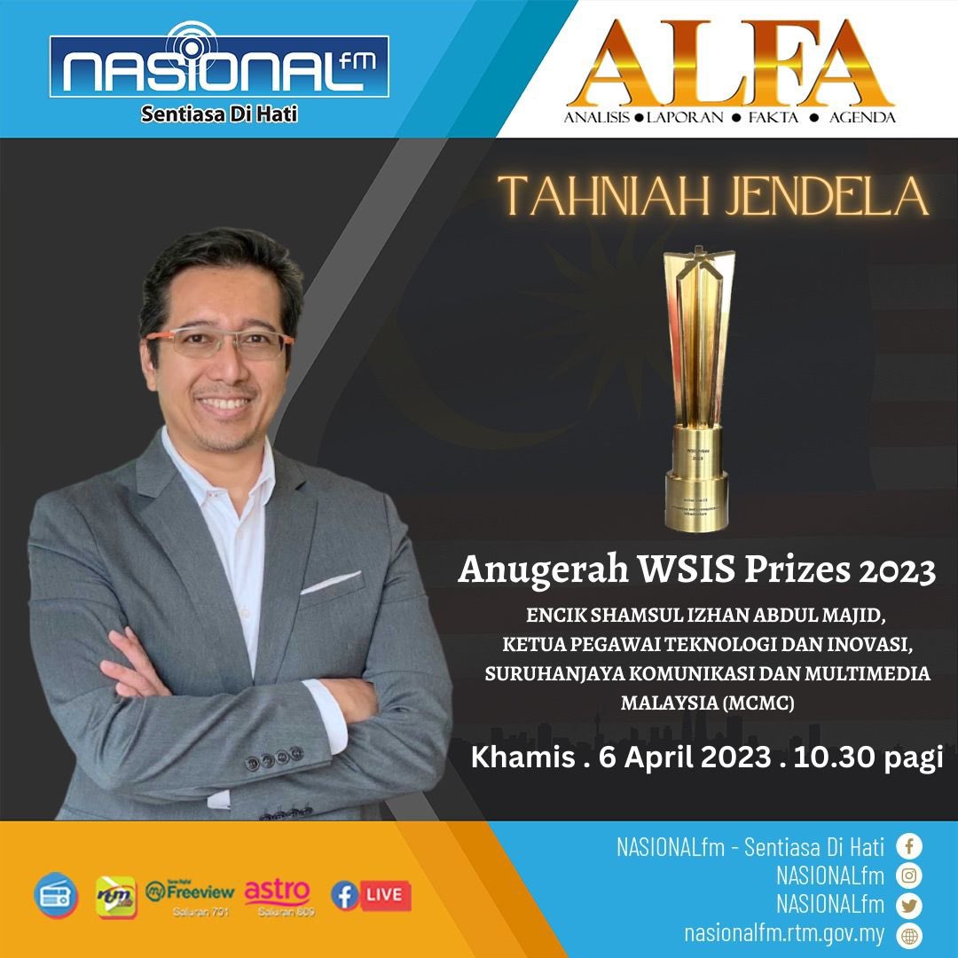 MCMC_RASMI's tweet photo. Dengarkan siaran langsung temu ramah bersama Ketua Pegawai Teknologi Dan Inovasi MCMC, En. Shamsul Izhan Abdul Majid di Nasional FM yang akan mengupas tentang Anugerah WSIS Prizes 2023 pada Khamis (6 April 2023) pukul 10.30 pagi.
#NASIONALFM
#MCMC
#JENDELA
#WSIS https://t.co/b2nqgb2A6i