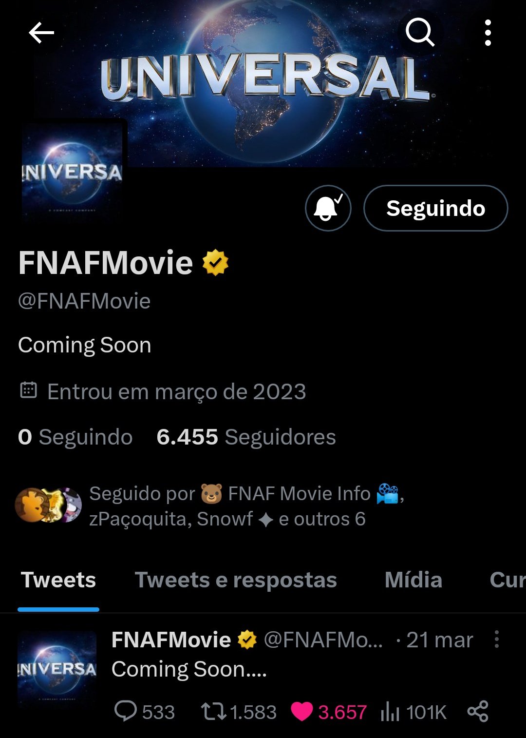 Fazbear BR - Updates de FNAF on X: NOTÍCIA URGENTE!!!!!!!! A DATA DO FILME  DE FIVE NIGHTS AT FREDDY'S FOI ANUNCIADA! O FILME LANÇARÁ NOS CINEMAS DIA  27 DE OUTUBRO DE 2023 (