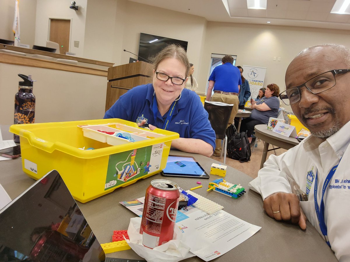 #greatlearning how to use Lego Education with staff &amp; students in our district. Technology Riedy &amp; Director Hill in a workshop, among other school district leaders. TETA hosted a great workshop helping us to build small Lego robotics. <a href="/FCPSchoolsTN/">Fayette County Public Schools</a> <a href="/FCPSITDept/">FCPS Technology Dept.</a> <a href="/Supt_Hamlett/">Dr. Versie R. Hamlett</a>