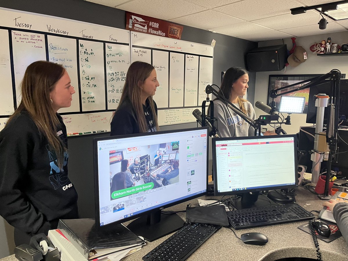 ElkNorthGrlsSoc's tweet photo. Huge thanks to @JimmieAllen1620 at @AfterHours1620 and @1620TheZone for inviting us into their studio! @nebraska_talk https://t.co/F8zgN0F4TH