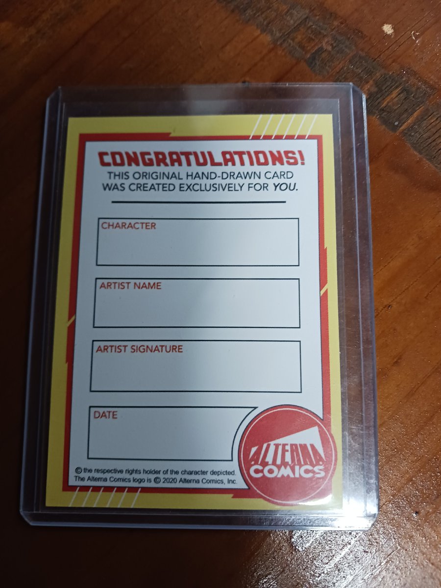 Rare blank sketch card from @ALTERNACOMICS. I recently learned that these are no longer available to the public. I'm getting mine graded. #NerdRage