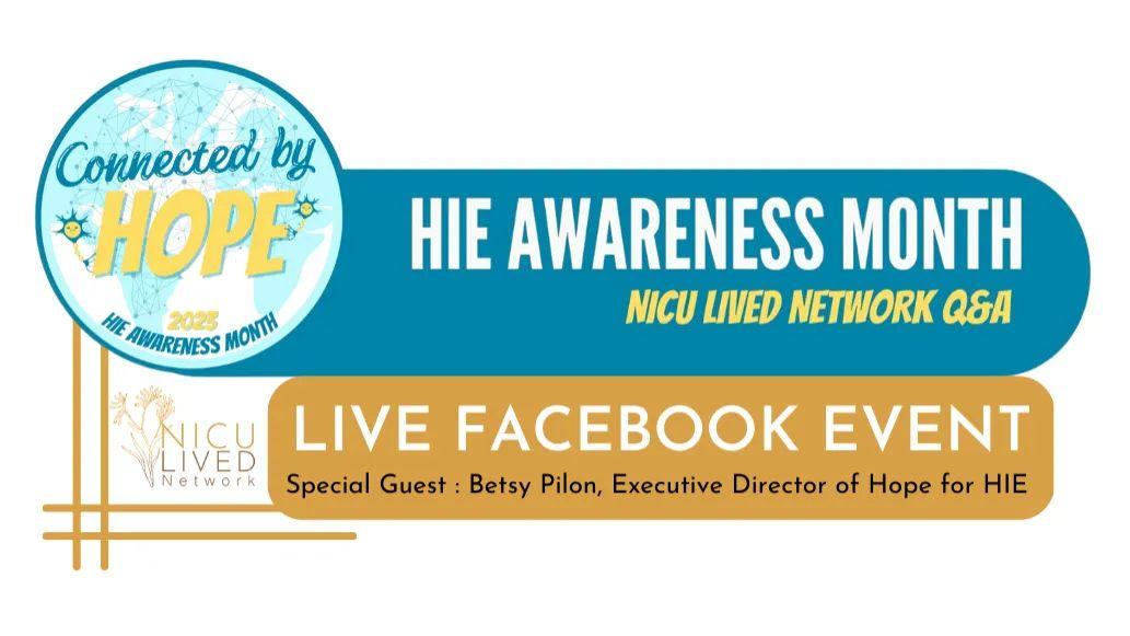 April is HIE Awareness Month. Join us live at 12pm AEST with special guest Betsy Pilon, ED of @HopeforHIE.  Learn how parents have advocated to advance research for HIE in the NICU and beyond : bit.ly/3nOwDW6

#ConnectedbyHOPE #HopeforHIE #HIE #HIEawareness #neotwitter