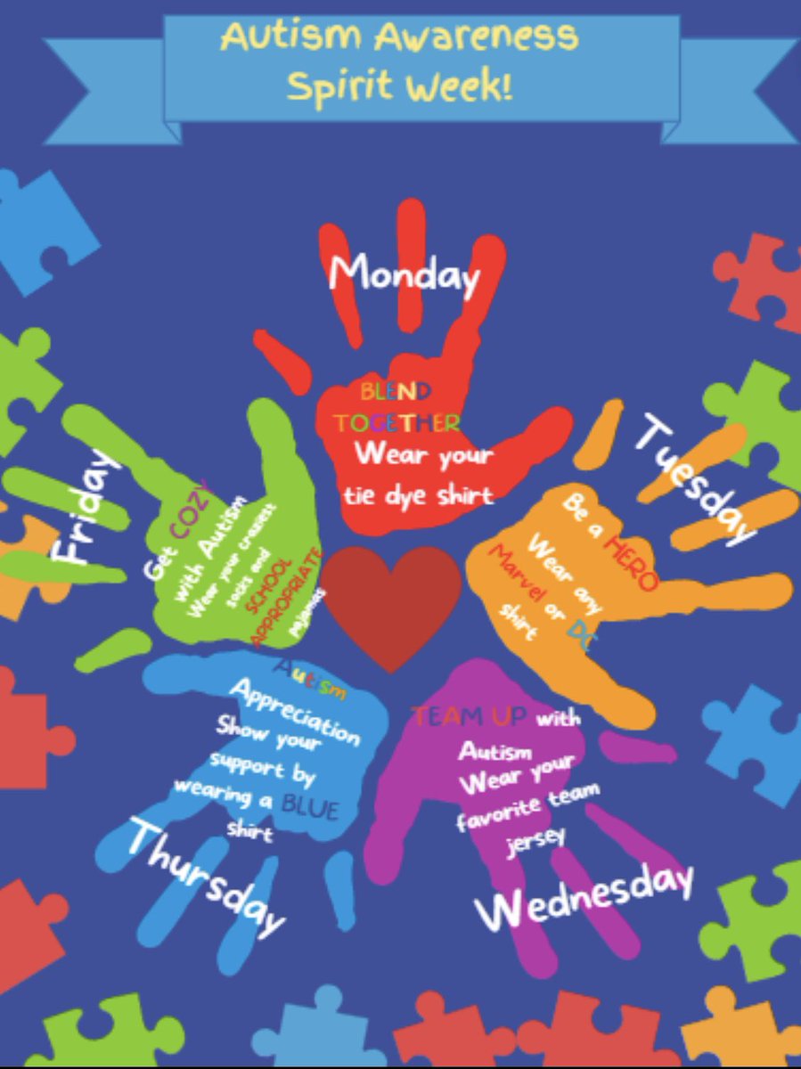 Please join us in our spirit week next week as we celebrate Autism Awareness Month 💙
#RandlePride #AutismAwarenessMonth