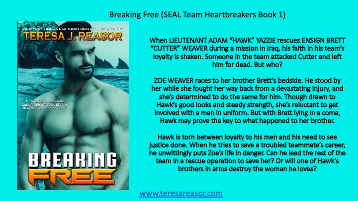 Teresa Reasor (@teresareasor) on Twitter photo RT<a href="/teresareasor/">Teresa Reasor</a>
Breaking Free (Book 1 SEAL Team Heartbreaker) is FREE
Zoe needs to know what happened to her brother. Hawk wants to know as well, but will loyalty on the battleground be more important than the truth? #MilitaryRomance
amazon.com/Breaking-Milit… RT<a href="/teresareasor/">Teresa Reasor</a>
Breaking Free (Book 1 SEAL Team Heartbreaker) is FREE
Zoe needs to know what happened to her brother. Hawk wants to know as well, but will loyalty on the battleground be more important than the truth? #MilitaryRomance
amazon.com/Breaking-Milit…