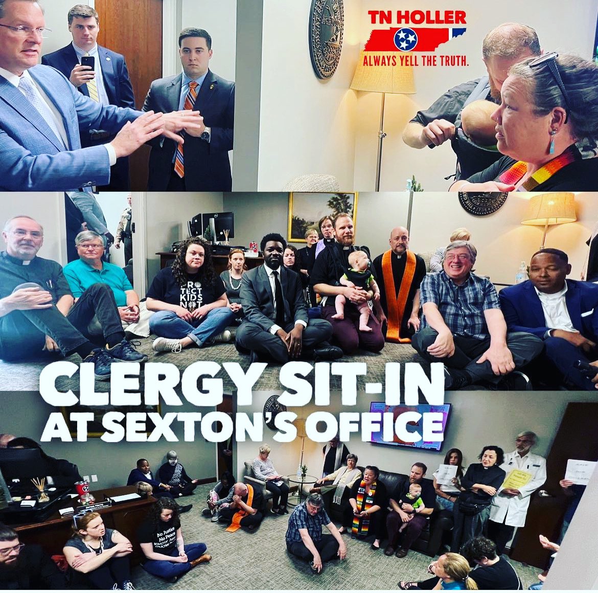 iam_4_justice's tweet photo. Thanks @TheTNHoller for shining a light on our vigil/ conversation with elected officials today. #GunReformNow #ThisIsHolyWeek #TennesseeThree https://t.co/pgW93F1jcN