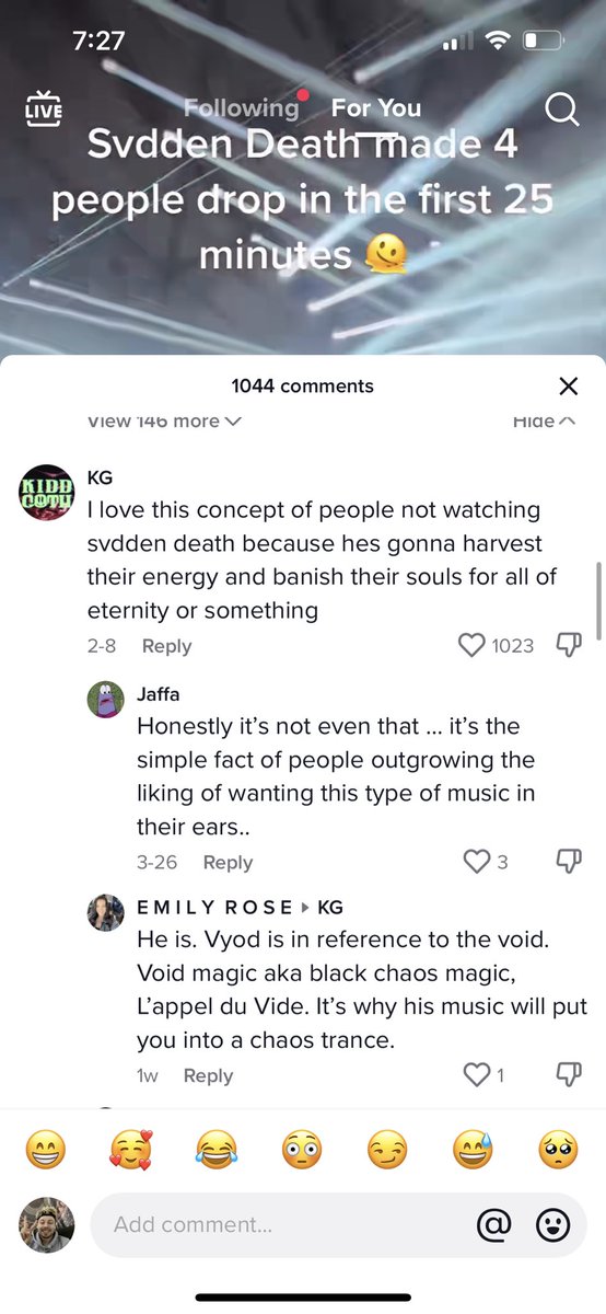 robbydthe3rd's tweet photo. People on tiktok are convinced @svddendeath is making people pass out with scary devil visuals 😭😭💀 https://t.co/DsNpCMUb2c