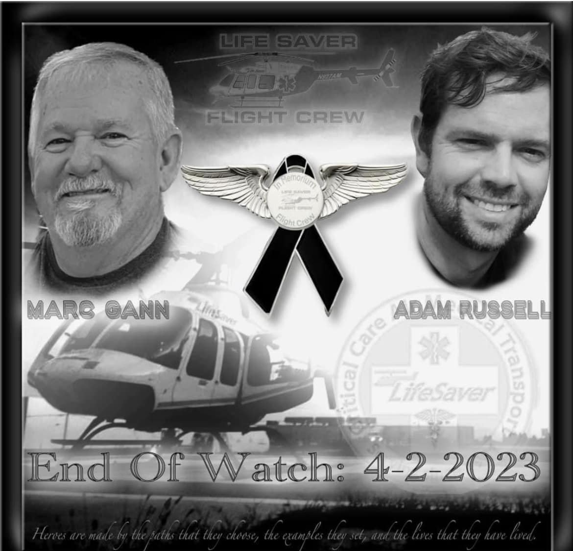 Prayers for strength and peace to the Alabama Life Saver / Air Methods Team / Family.  Amanda, praying for you as well, gutting it out in the hospital.  I can't begin to imagine what you're going through, but I'm with you.  Thank you all for being in the Arena.