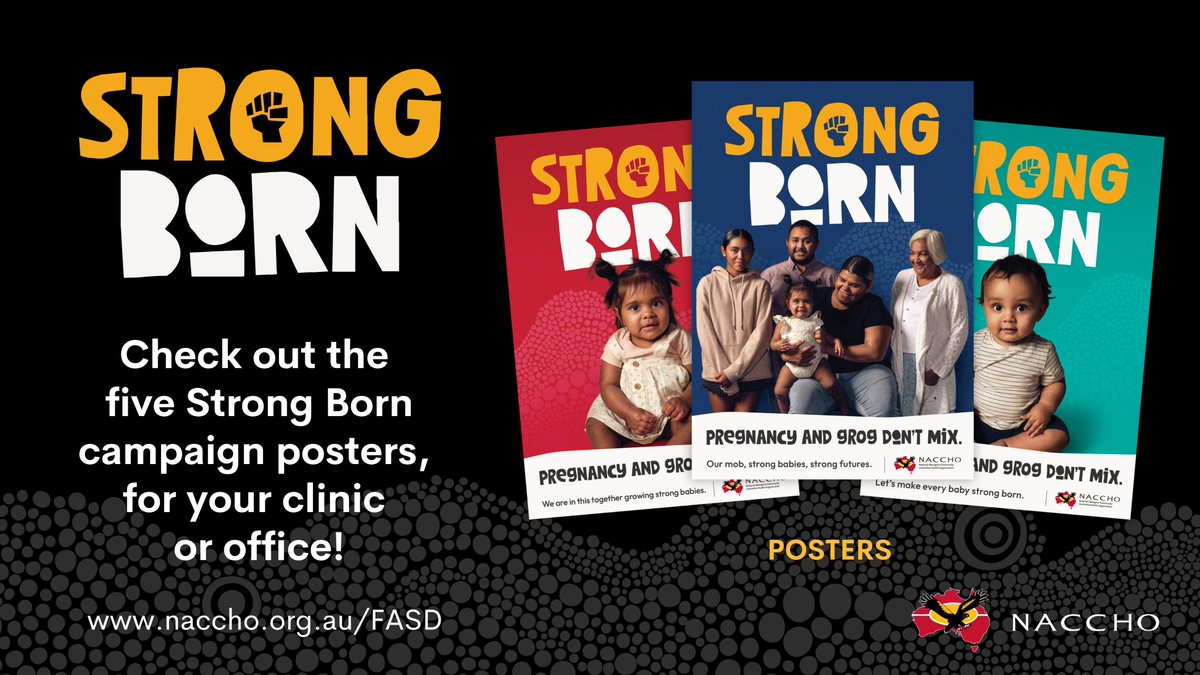 Check out these beautiful ‘Strong Born' posters that you can print and put up around the place to promote alcohol-free pregnancies.
bit.ly/3yHqrkV 

#StrongBorn #FASDawareness #AlcoholHarms #Pregnancy #AboriginalHealthInAboriginalHands