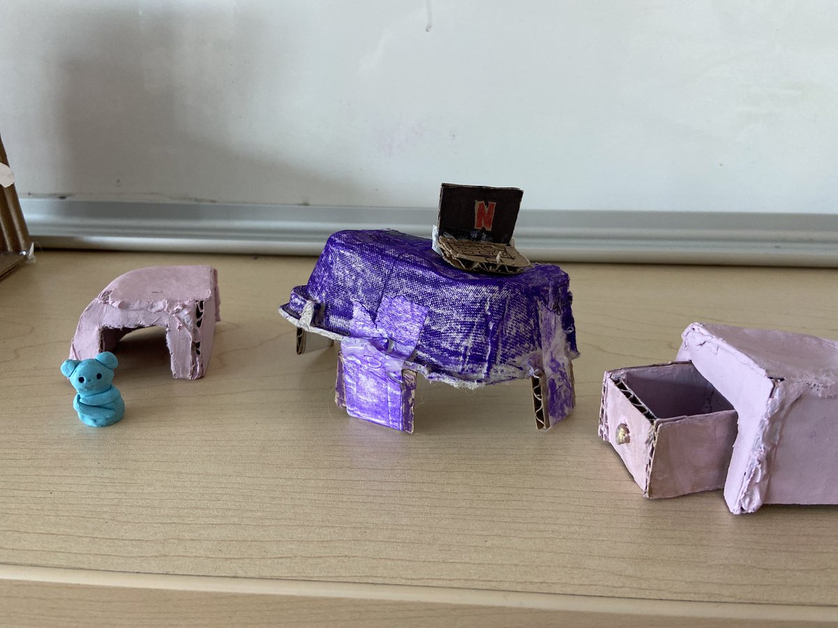 Hollowaysclass's tweet photo. STEM Challenge:  Sarah Goode, a black, female inventor created the first piece of functional furniture. The first black woman to receive a patent for her work. 8B2 used this for inspiration in our #functionalfurniture #stemchallenge @BalmoralDrivePs @PeelSchools https://t.co/lUSMYiSK1L