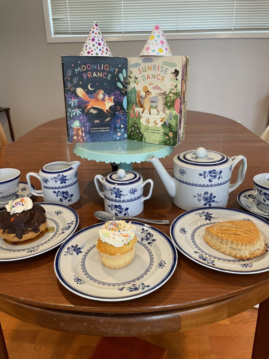 SerenaGingold's tweet photo. Happy book birthday to my two darlings! Had a fun tea party to celebrate with my littles. https://t.co/7DEEZB0nIz