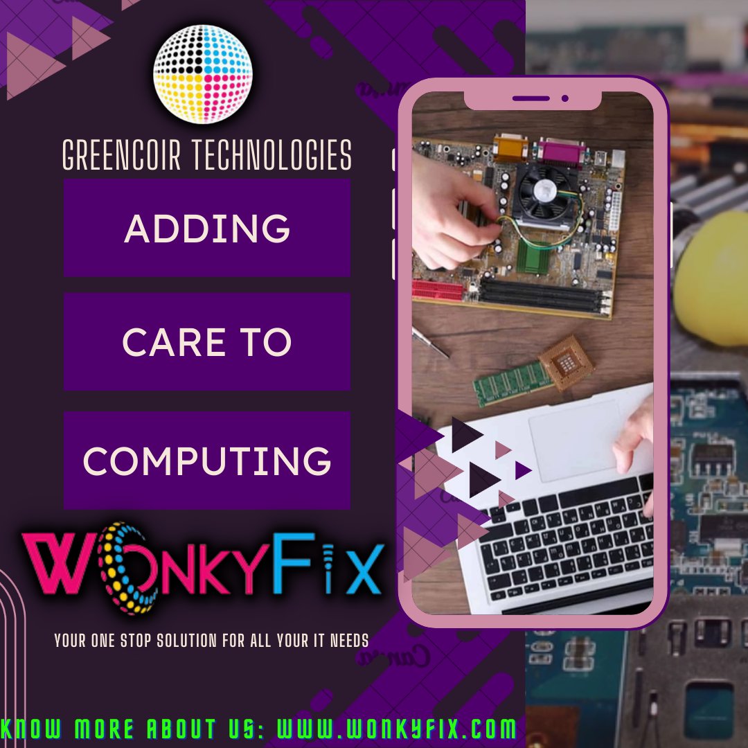 GreencoirT's tweet photo. Adding Care to Computing!

WonkyFix 
One Stop Solution for all your IT needs 
#pcrepairservice #Softwareinstallations  #Partsreplacement 
#Hardwareupgradation 
#Troubleshooting 
#Virusremoval
#Techcompany  #Autodianostic #Certifiedtechnicians #best #peripherals #networkingissues https://t.co/q4MQMVdHki