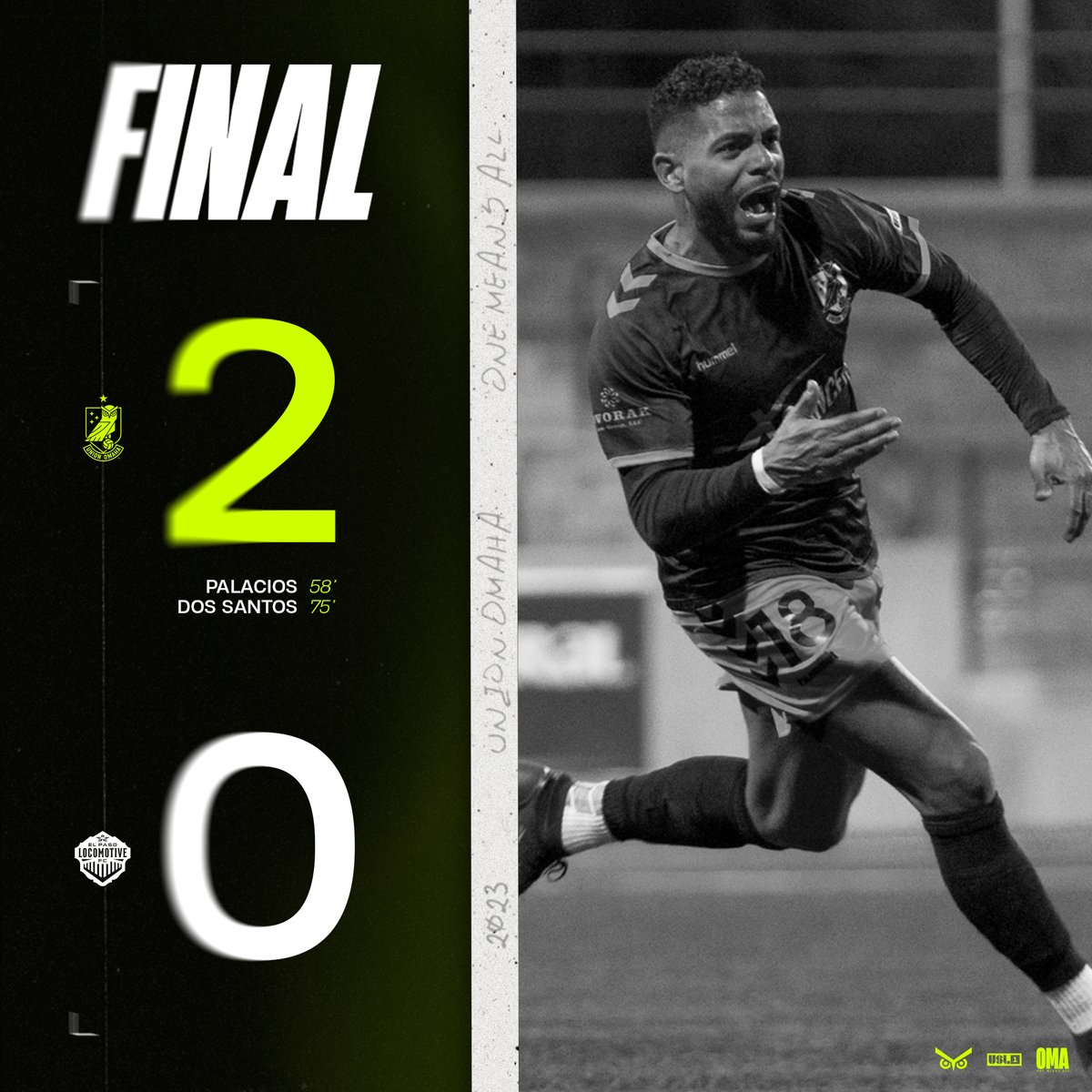 Union_Omaha's tweet photo. 𝗙𝗜𝗡𝗔𝗟 | 2-0

Cupsets? Kinda our thing. 🤷

Two goals from two new boys, @juniorpala18 and @SantosSteevan, seal our spot in the Third Round! 🏆

#OneMeansAll | @opencup https://t.co/ReJX44Tz0v