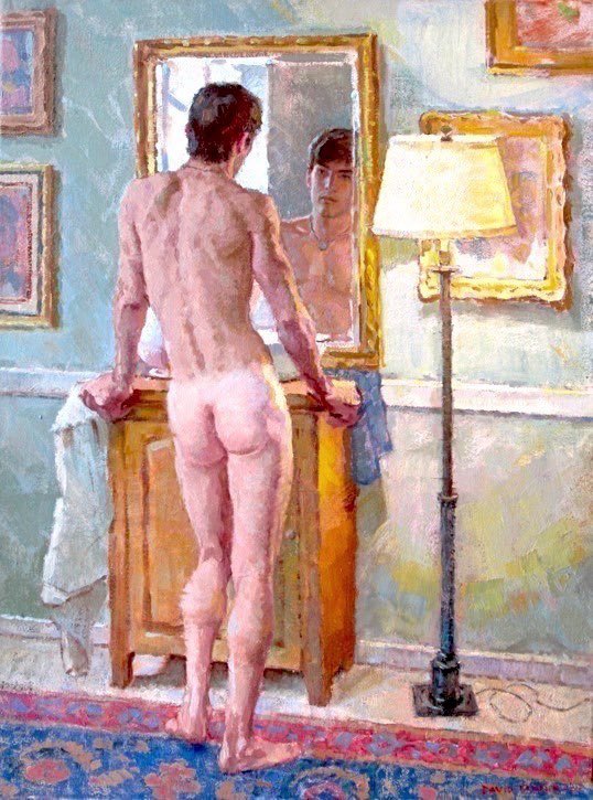 joelcrdns's tweet photo. David Tanner: Reflection #DavidTanner #Art #Gay #MaleNude https://t.co/7BNoO7neRa