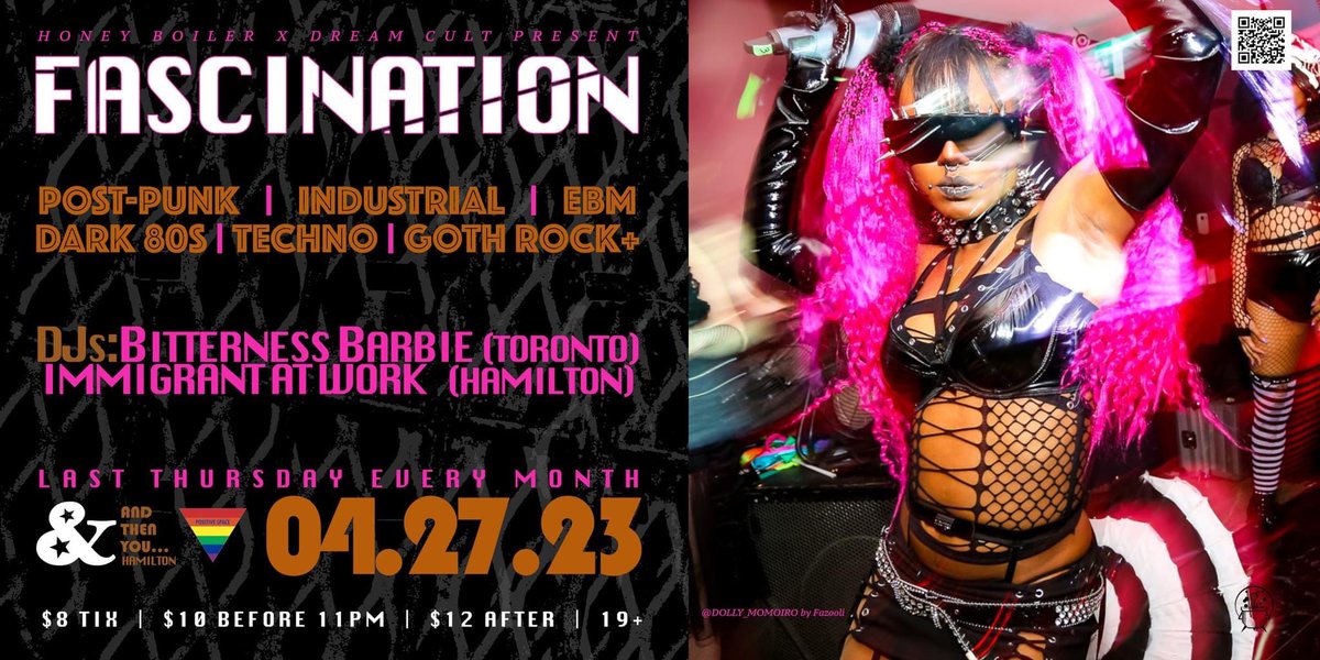 4.27.2023

Excited to be playing along side Bittiness Barbie at Nthenyou in Hamilton for Fascination. 

Event link in the bio

🖤🎶🖤🎶🖤

#techno #ebm
#hamilton #postpunk #industrialmusic #synthwave #goth