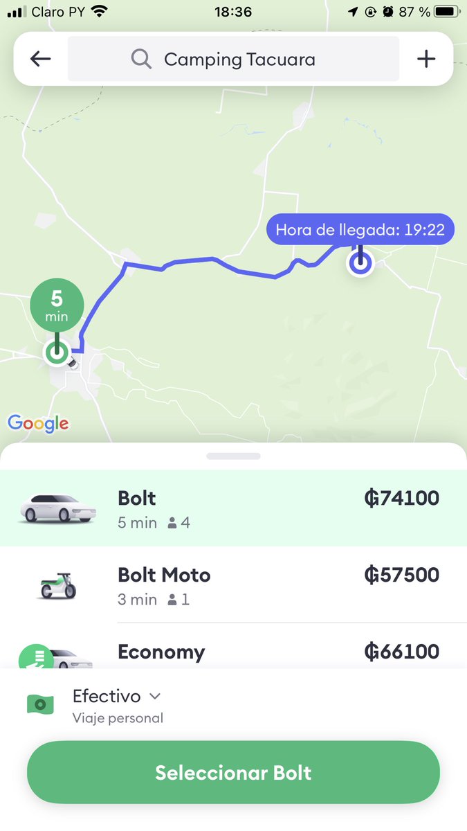 Hugo_pisciotta's tweet photo. Ya hay servicio de Bolt en Villarrica 🤩🙌🏻  si desean hacer turismo por aquí y por el Distrito de Independencia y no queres manejar, es una buenísima opción 💃🏻 https://t.co/wgs12i7rKp