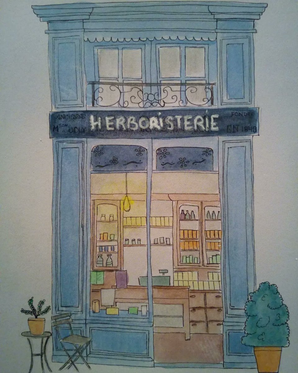 ZeyliyahK's tweet photo. Herbalist's Shop // Herboristerie at Lyon, France
#painting #drawing #watercolor #watercolorpainting #sketchbook #artoftheday #fronthouse #ink #posca #uniball #herbalist #art #ArtistOnTwitter #Lyon #France https://t.co/TmqVFiAVyB