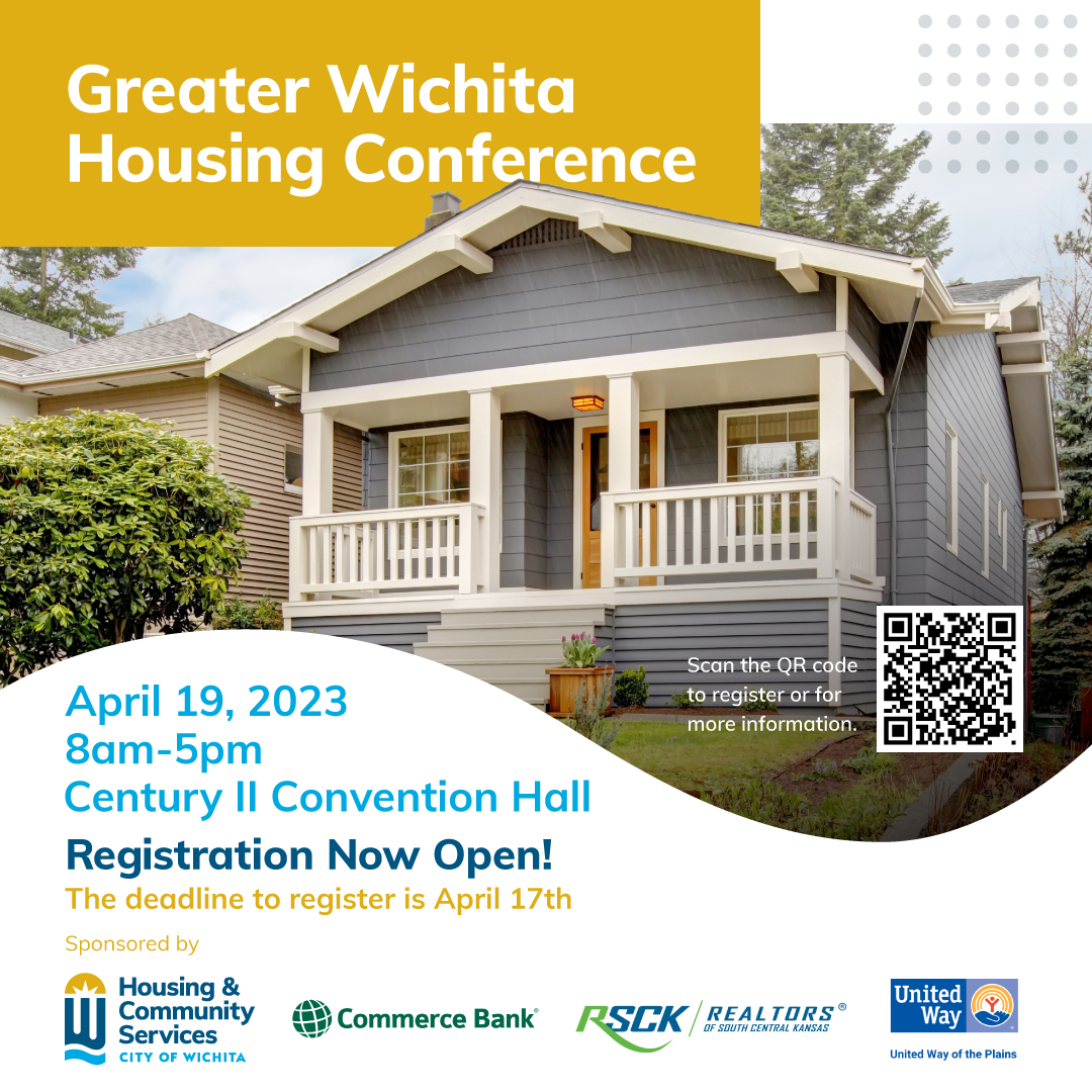 CityofWichita's tweet photo. The City of Wichita Housing &amp; Community Services Department is hosting a conference for landlords and area housing providers on Wednesday, April 19 at Century II. Register at https://t.co/dayzjD4ru1. 

Please register buy April 17!🏠 https://t.co/4fy0idImMT
