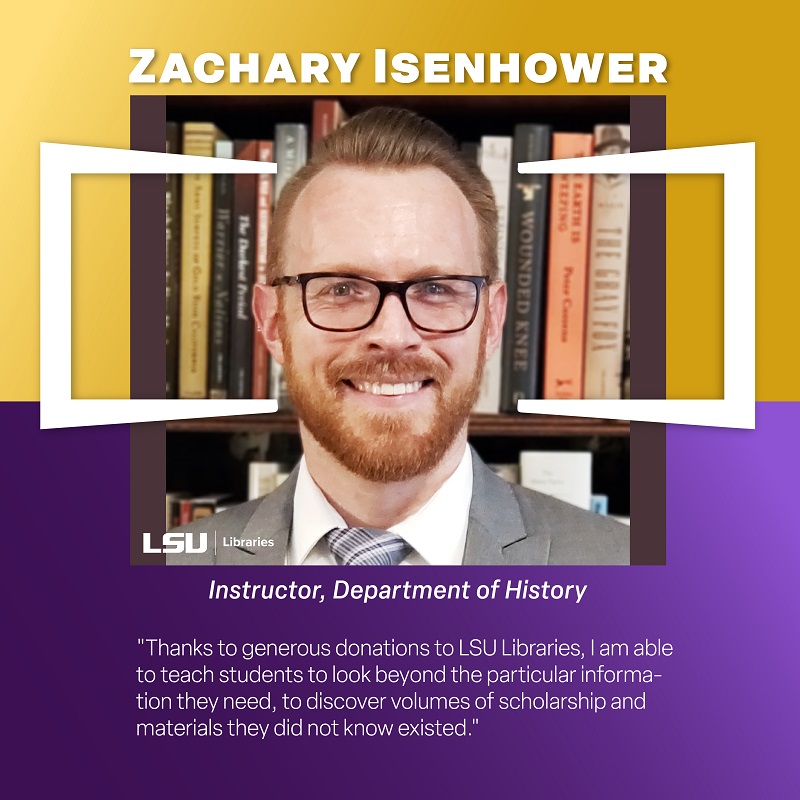lsulibraries's tweet photo. Help LSU history instructor Zachary Isenhower’s students take Bold Steps Forward by supporting LSU Libraries: https://t.co/PmE5uAwLbs.
#LSUGivingDay #BoldStepsForward #BeBold https://t.co/S7j6Wh4swH