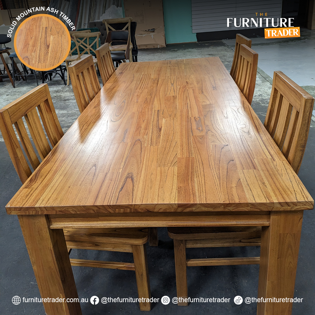 TheTraderAU's tweet image. The Broken Hill dining set is solid Mountain Ash Timber, in a classic style to suit any home

📍Available at Epping and Dandenong | Call ahead to ensure we have stock

📲 Epping | 03 9401 2666
📲 Dandenong | 03 9792 0700

#TheFurnitureTrader #Furniture #SolidTimber