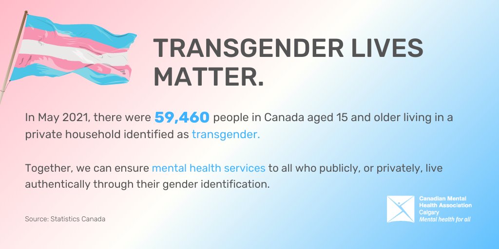 CMHACalgary's tweet photo. As a community, we can ensure those identifying &amp; living, either privately or publicly, as transgender persons have barrier-free access to mental health services without the fear of prejudice or rejection.  

For Peer Support,  (403) 297-1402 or email peer@cmha.calgary.ab.ca https://t.co/amVTUnOLBY