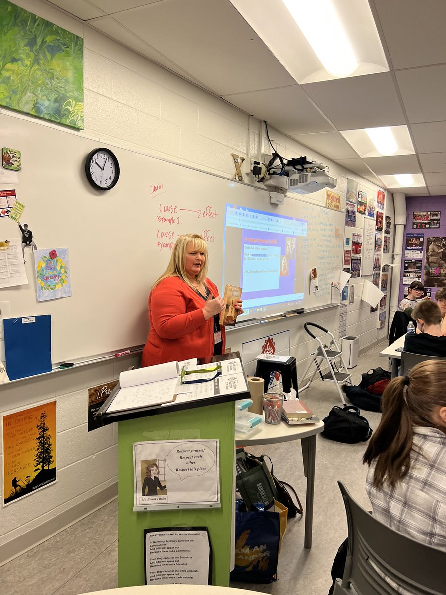 EverittMs's tweet photo. We have been listening to Book Talks in Humanities 1 from our students and from members of our school community who candidly shared the role of reading in their life. Building a culture of reading is an important part of expanding our thinking! @MarysvilleECHS https://t.co/8IZPieJDl6