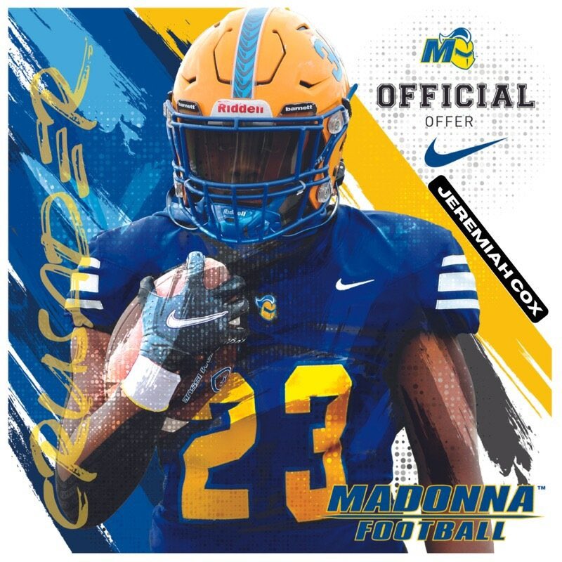 Jeremiah Cox (@finessejay10) on Twitter photo Blessed to receive an offer from Madonna University! <a href="/Coach_Griffin32/">Kevin Griffin</a> <a href="/MUCrusadersFB/">Madonna Football</a> Blessed to receive an offer from Madonna University! <a href="/Coach_Griffin32/">Kevin Griffin</a> <a href="/MUCrusadersFB/">Madonna Football</a>