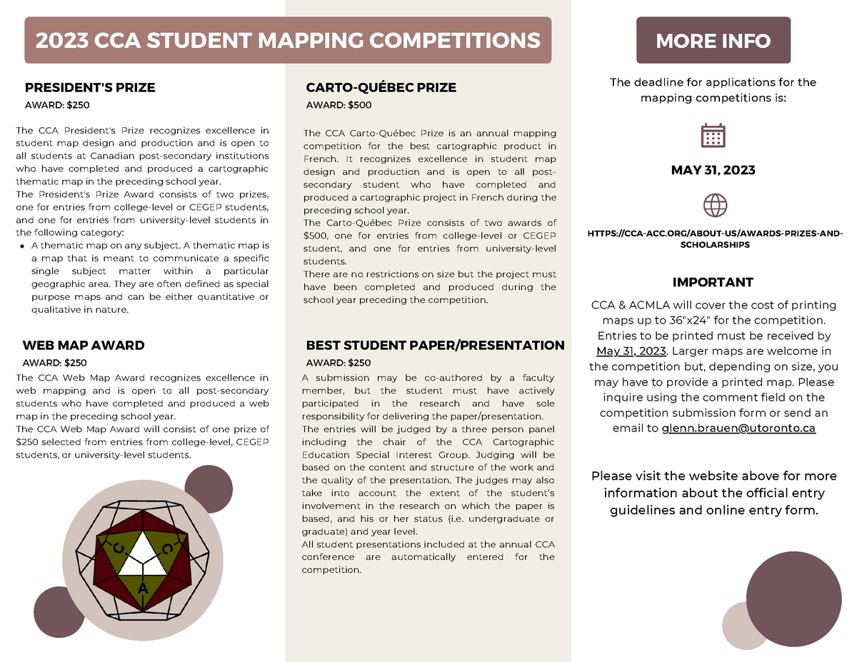 CdnCarto's tweet image. Submit your map to the 2023 CCA Student Mapping Competitions
cca-acc.org/cca-mapping-co…