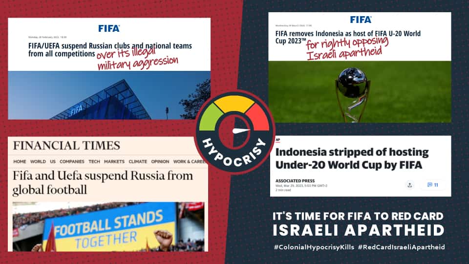 Laziofans1900's tweet photo. #RedCardIsraeliApartheid
#ColonialHypocrisyKills
@FIFAcom https://t.co/H8K3AAMZUp
