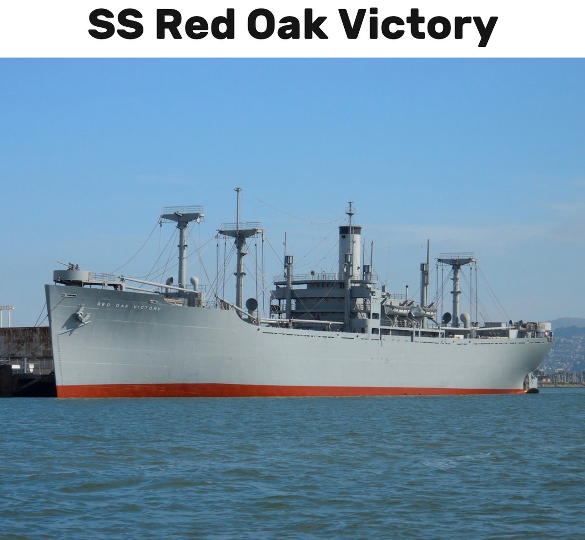 AMMWWII's tweet photo. When the SS Red Oak Victory was launched on Nov 9th, 1944 in the Kaiser Permanente shipyard, she was the 558th ship built in Richmond CA for WWII. #Victoryships @SSRedOakVictory
https://t.co/9DtKPs5d05 https://t.co/T8qxNaVxo3