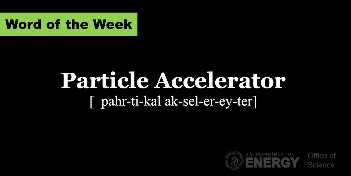 doescience's tweet photo. Science #WordOfTheWeek: Particle accelerators are devices that speed up the particles that make up all matter in the universe and collide them together or into a target. This allows scientists to study those particles and the forces that shape them: https://t.co/HK6eiEXMqb https://t.co/tpSR0YWhjC