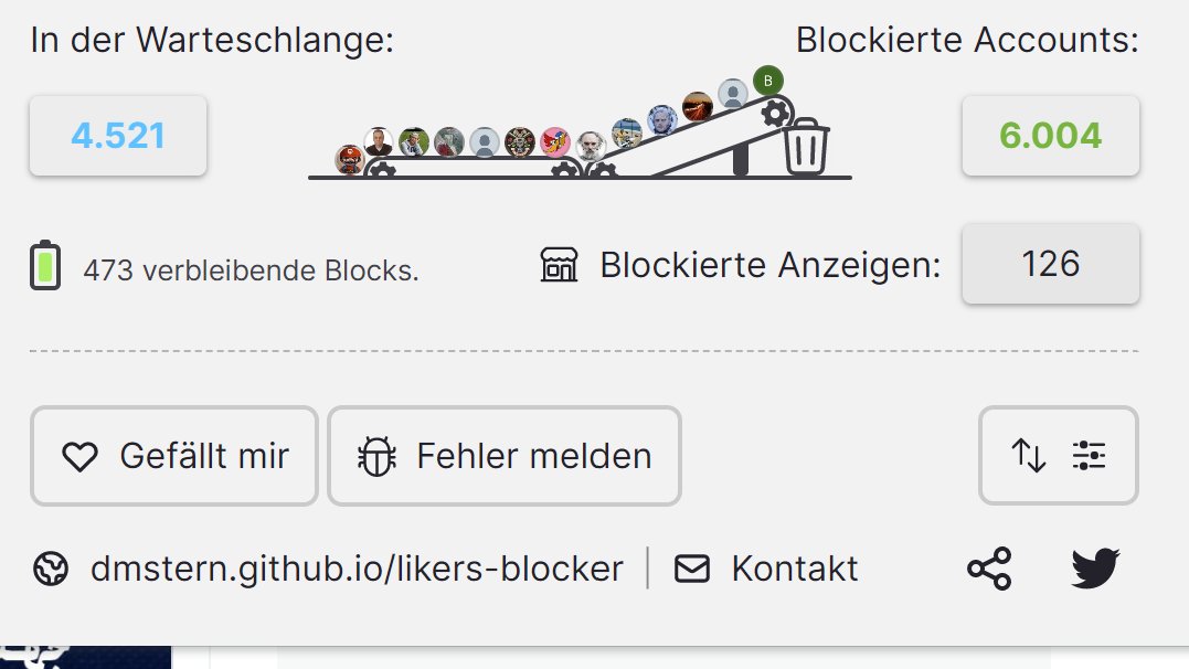 heilrath's tweet photo. Ich hatte ja tatsächlich sehr lange das Konzept absolut niemanden zu blocken.

Aber gerade im Moment scheint Twitter nur so handhabbar zu sein und noch ein brauchbarer Ort für gute Diskussion und fruchtbaren Streit.

Danke @LikersBlocker! https://t.co/BdS8CDygK3