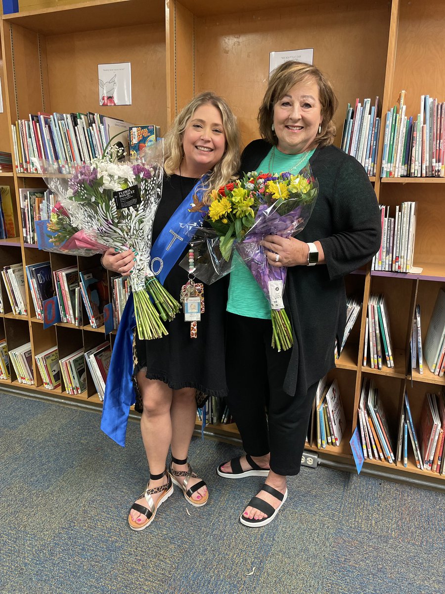 So excited to announce Big Shanty’s Teacher of the Year, Tracey Sender (left) and our Classified Employee of the Year, Peggy Breeden (right). <a href="/CobbSchools/">Cobb County Schools</a>