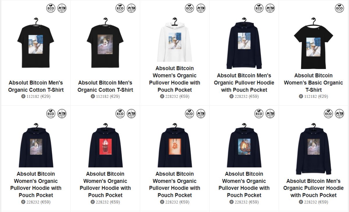 LoveIsBitcoin21's tweet photo. Here's the exclusive @absolutbitcoin t-shirt line from @SatoshiStoreio !
Use the coupon code LOVEISBITCOIN for a 5% discount. Get  a t-shirt here https://t.co/Zho7BpH0G7 https://t.co/rt59KnZzA6