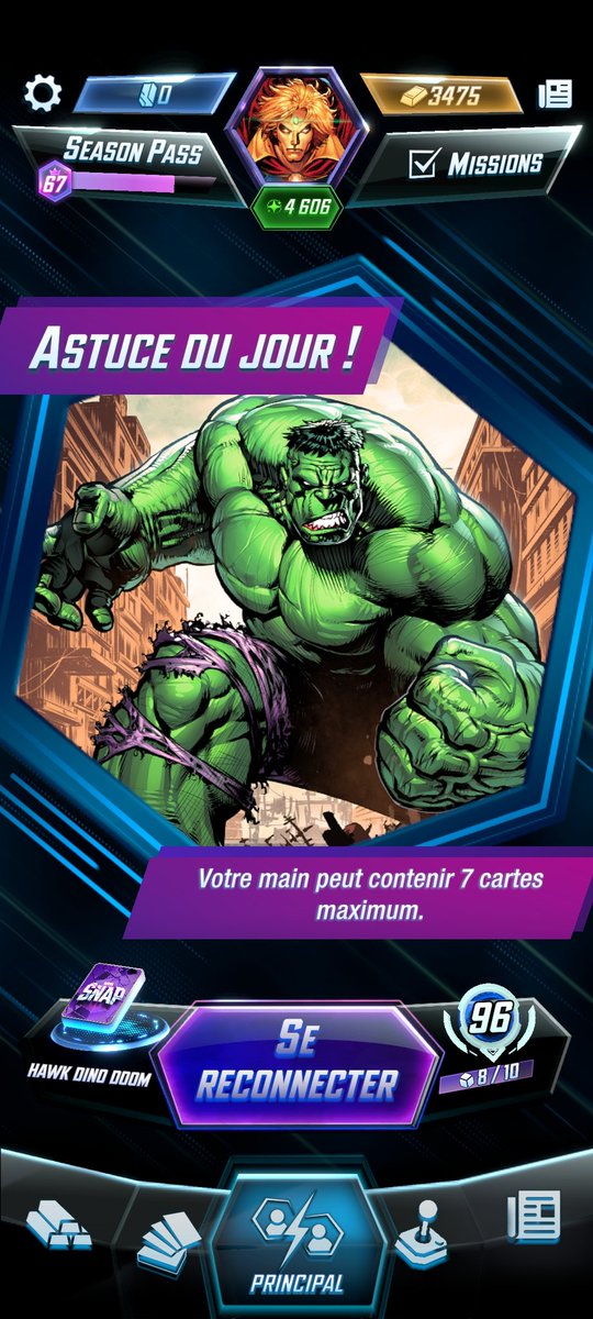 Kabrock57's tweet photo. @MARVELSNAP I was disconnected from my game and can't get back to it . Also cannot start a new game.
What should i do ? I already try to restart the game https://t.co/CwFZYJScW7