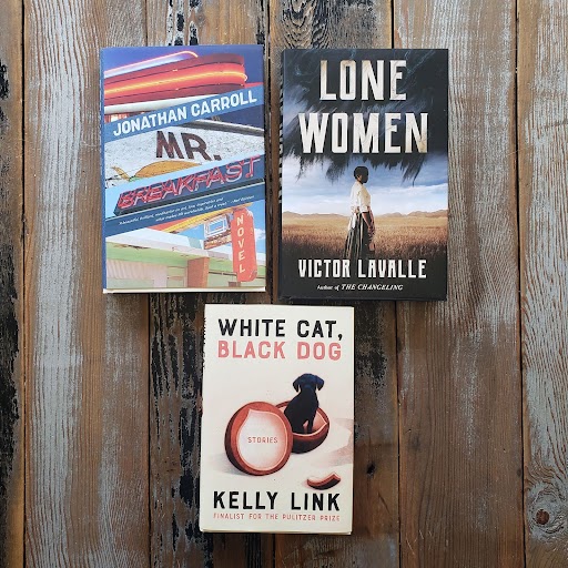 All Points West (@allpointswestbc) on Twitter photo Our Beyond the Bestseller columnist <a href="/robertjwiersema/">Robert J Wiersema</a> HIGHLY recommended new books from three of his favourite writers:
-Mr Breakfast by Jonathan Carroll
-Lone Women by Victor LaValle
-White Cat, Black Dog by Kelly Link Our Beyond the Bestseller columnist <a href="/robertjwiersema/">Robert J Wiersema</a> HIGHLY recommended new books from three of his favourite writers:
-Mr Breakfast by Jonathan Carroll
-Lone Women by Victor LaValle
-White Cat, Black Dog by Kelly Link