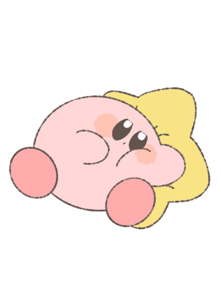 kirby no humans white background simple background solo lying on back blush stickers  illustration images