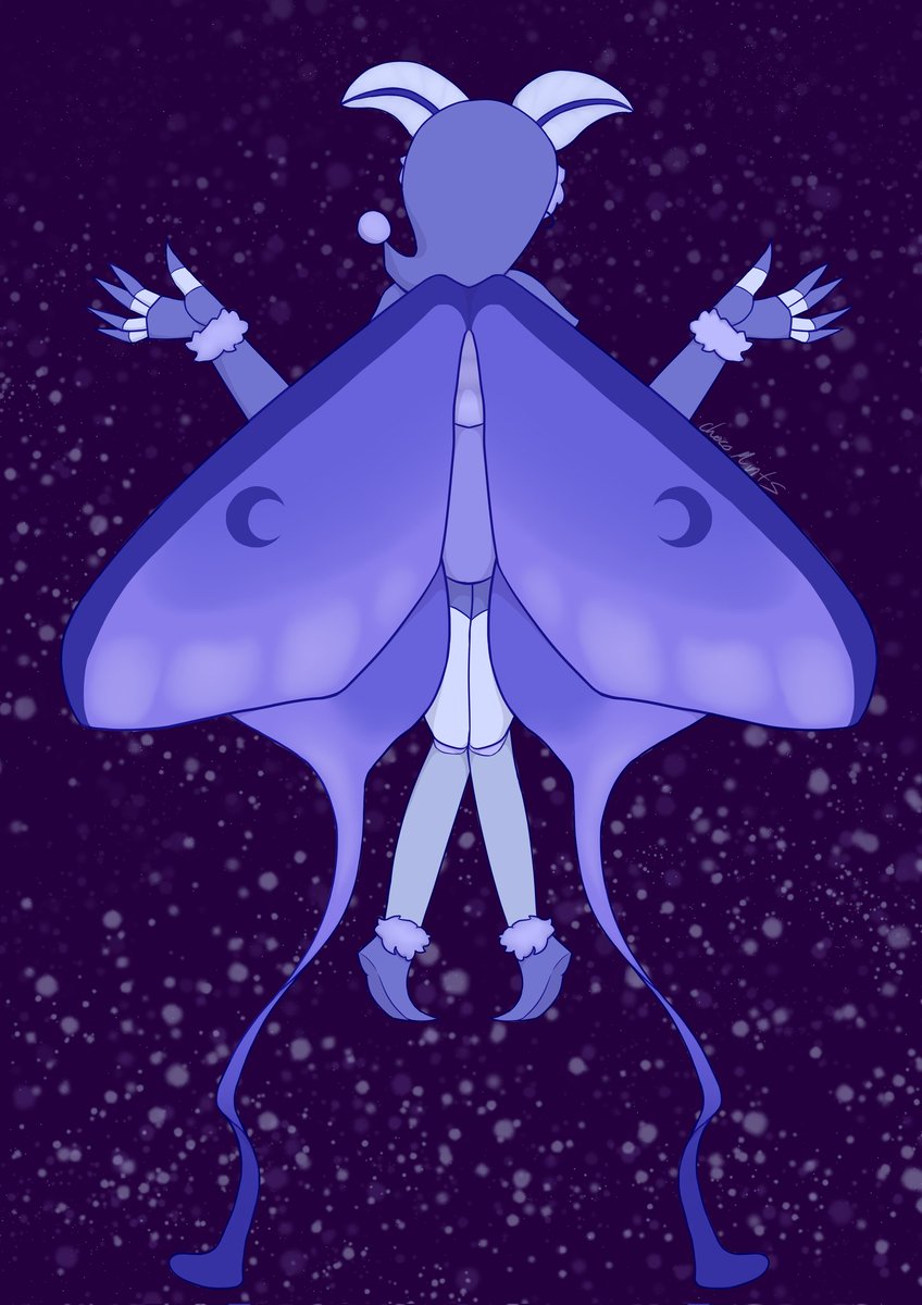 ChocoMintsClown's tweet photo. Lunar Moth Moon~ #moondrop #FNAF https://t.co/6hmBOJ6bmB