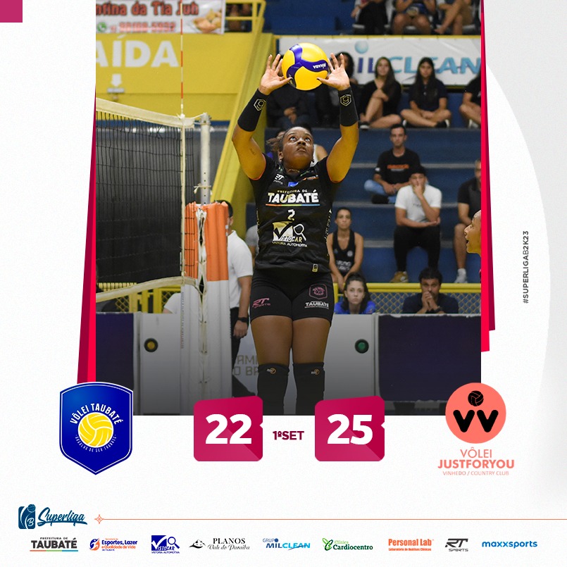 VoleiTaubate's tweet image. #SuperligaBFeminina 🏆 | TEMPO REAL

FIM DO 1º SET. Vitória do Vinhedo. 

#VôleiTaubaté #Taubaté #Volleyball #Vôlei #Cbv