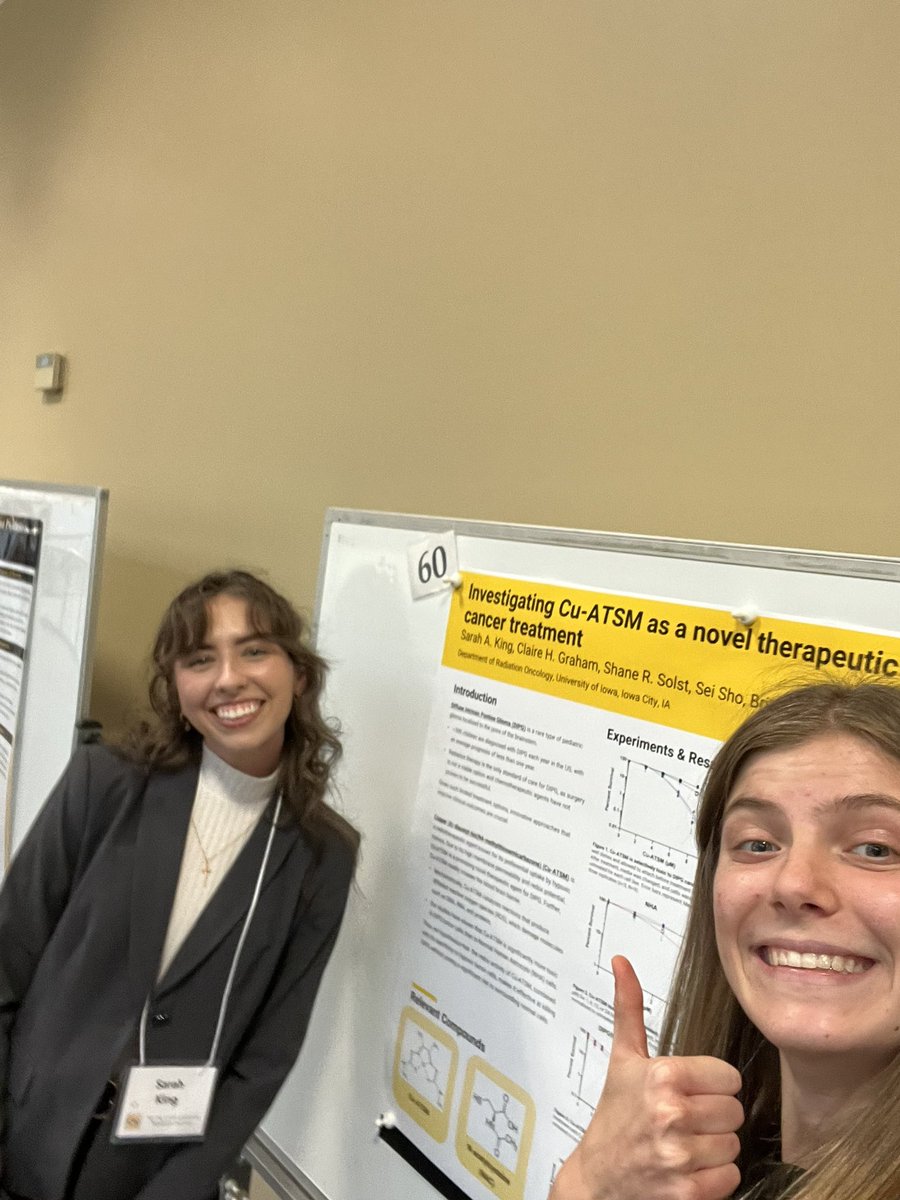 michelleehoward (@mehowardphd) on Twitter photo So proud of my undergraduate student researchers Sarah King and Claire Graham presenting their work on therapeutics for DIPG at the <a href="/uiowa/">University of Iowa</a> undergrad symposium! These two women have largely driven this project while balancing full course loads. The future is bright!! So proud of my undergraduate student researchers Sarah King and Claire Graham presenting their work on therapeutics for DIPG at the <a href="/uiowa/">University of Iowa</a> undergrad symposium! These two women have largely driven this project while balancing full course loads. The future is bright!!