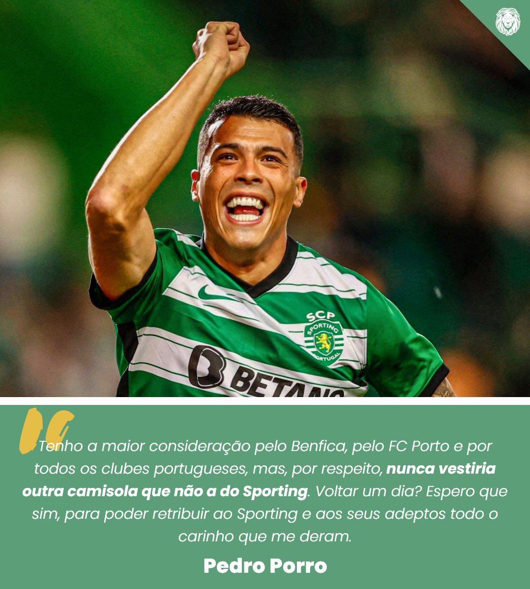 Palavras bonitas do nosso sportinguista Porrito 💚