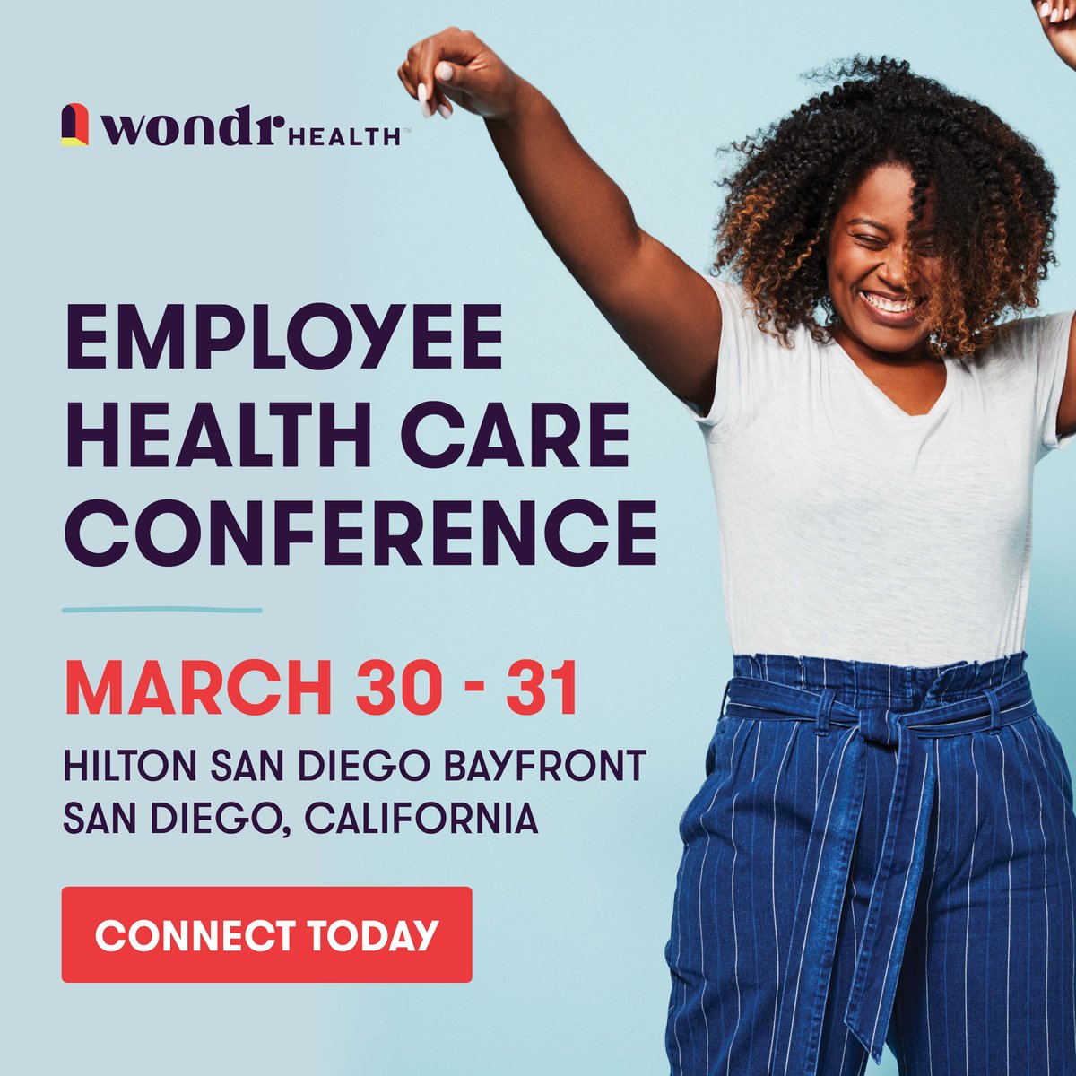 wondrhealth's tweet image. We are just one day away from the #TCBEHC conference in sunny San Diego. While you are there, check out your gift bags at registration for a sneak peek into the Wondr program. Learn more: bit.ly/42apvmt

#healthandwellness