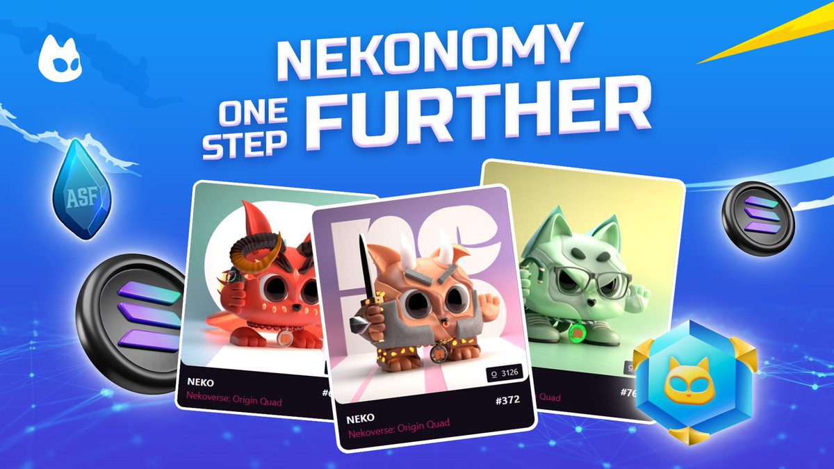 NEKONOMY SEASON: ONE STEP FURTHER

The community always comes first 🔥🔥
Just by being active in the Nekoverse discord server, you can find exclusive prizes including:
🔸 $SOL  
🔸 Neko NFT
🔸 $ASG token

Jump in 👇
bit.ly/3zdGtTU

#Nekoverse #NFTCommunity #SolanaNFTs