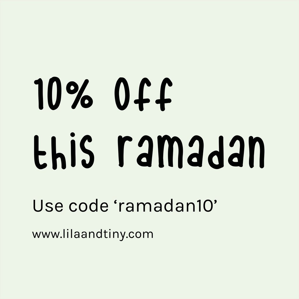 lilaandtiny's tweet photo. DISCOUNTS 📣

If you haven't already and your last minute shopping... heres a 10% off from us 🖤

#lilaandtiny #islamictoys #islamictableware #ramadansale #eid https://t.co/qxB6MnyJUP