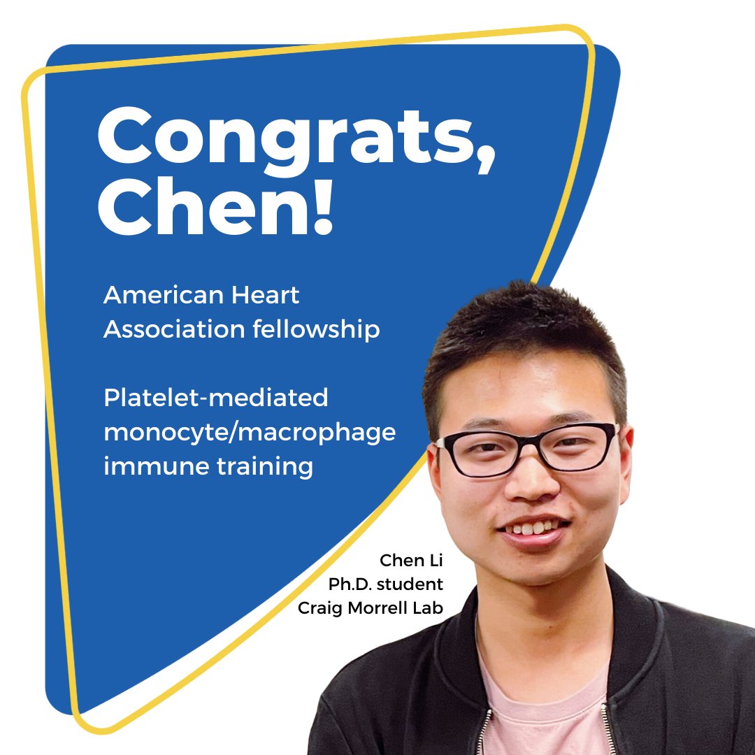 URochester SMD (@urochester_smd) on Twitter photo Congrats to Chen Li, a grad student in the <a href="/CraigMorrell5/">Craig Morrell</a> Lab, on receiving an <a href="/American_Heart/">American Heart Association</a> fellowship! #URochesterResearch Congrats to Chen Li, a grad student in the <a href="/CraigMorrell5/">Craig Morrell</a> Lab, on receiving an <a href="/American_Heart/">American Heart Association</a> fellowship! #URochesterResearch