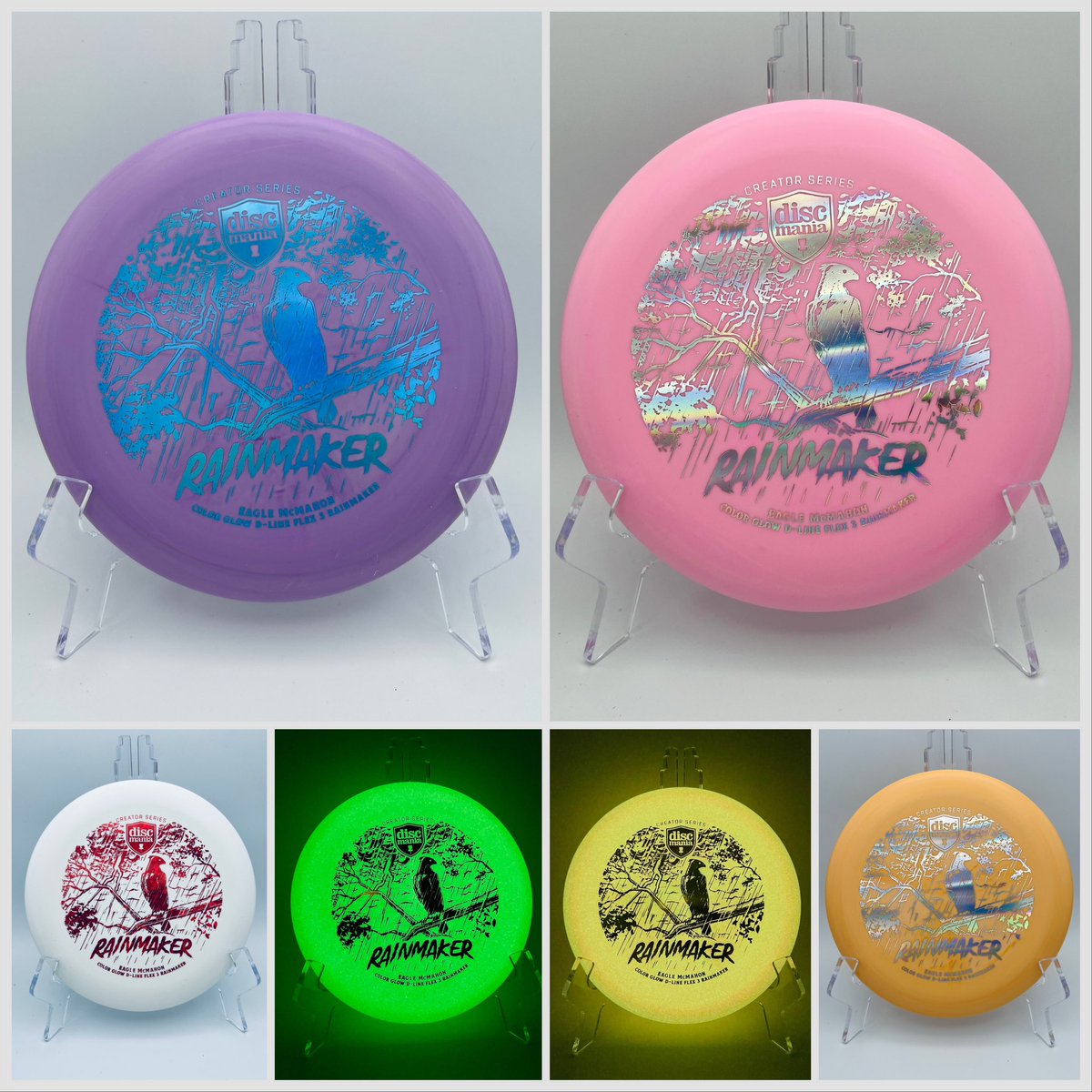 SlipperySaucers's tweet photo. The new GLOW Rainmaker 3s are live on our site! Pick your color, weight, and lowest price around. Get your favorite color asap!! #discgolf #NewReleases #discgolfstore https://t.co/hJ0Y8Opqx7