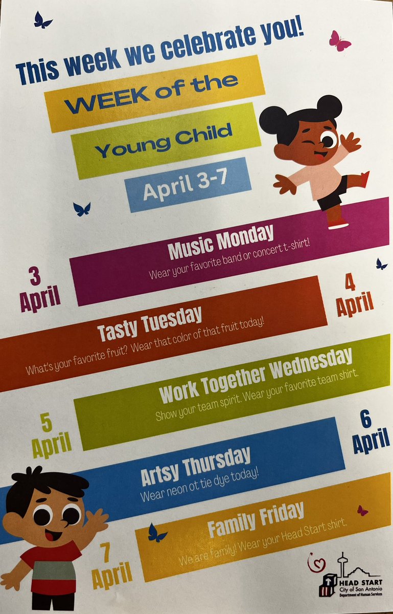 We are celebrating the Week of the Young Child next week!