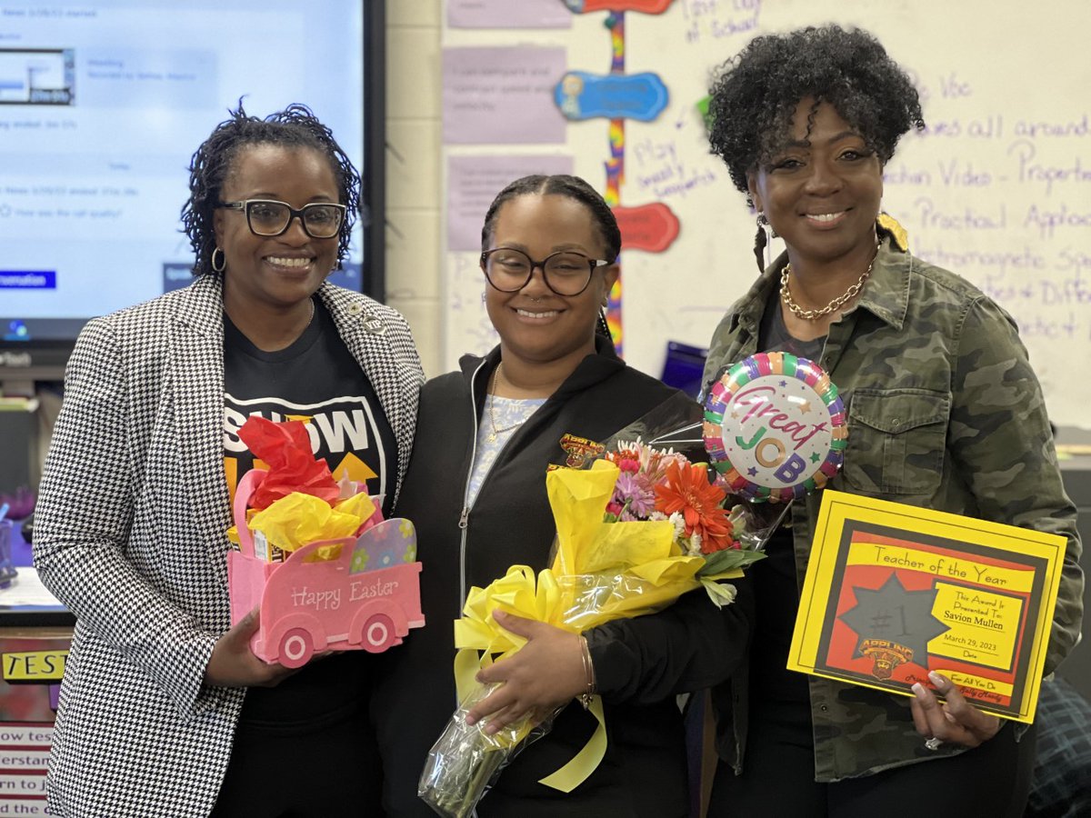 ApplingSchool's tweet photo. Appling is proud to announce our Teacher of the Year, 8th Grade Math Teacher, Ms. Savion Mullen!
#Built4Bibb
#oneappling
#TeacherOfTheYear2023 https://t.co/YmK6tS0FMy