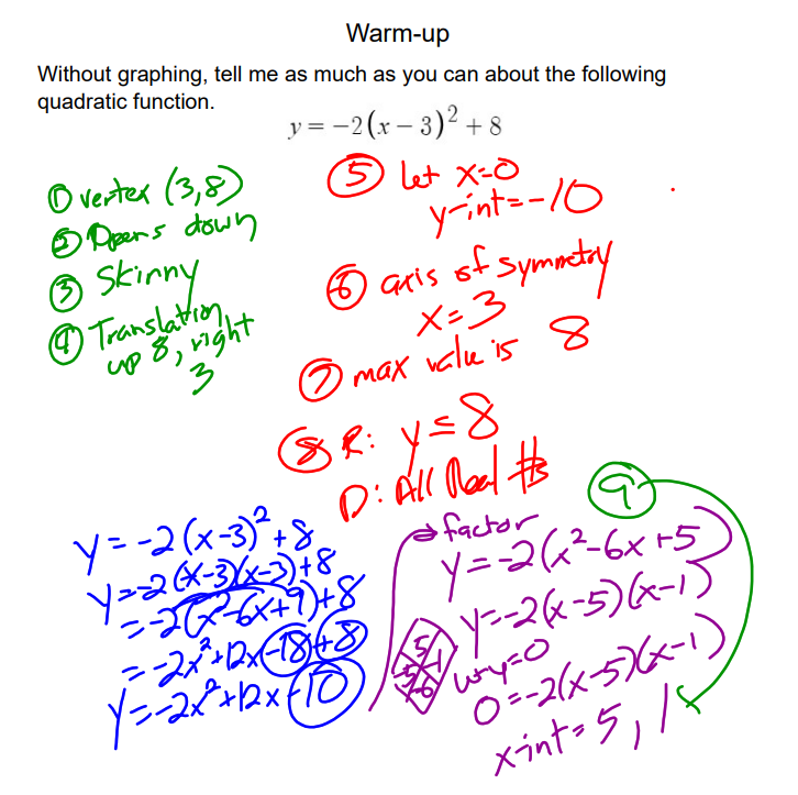 MrCorleyMath's tweet photo. How it started, how it going #Alegebra Quadratics editions. #iteachmath https://t.co/YeEqZSsbSd