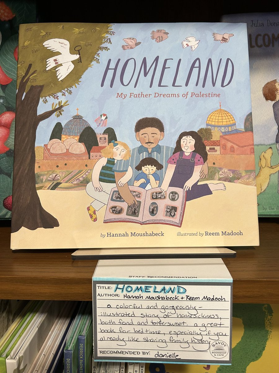 recdyourbook's tweet photo. Hi, @HMoushabeck! Happy book birthday to HOMELAND! We’re so happy to have it here at Savoy. I wrote a shelf-talker so others can enjoy your book as much as we do! https://t.co/DLUUSU6Xpa