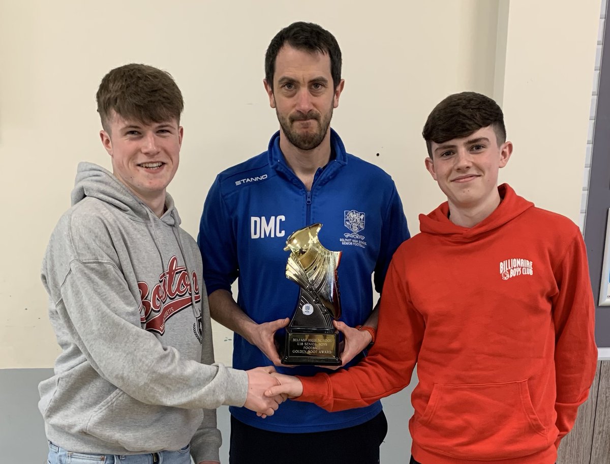 belfasthighsch1's tweet photo. Congratulations to the winners of our football awards which were presented this evening at our inaugural awards dinner:
Golden Boot - Joel O'Rourke and Ben Andrews
Players' Player of the Year - Ben Andrews
Player of the Year - Benjamin Jackson
@BHS__Sport https://t.co/wzH1DArcFN